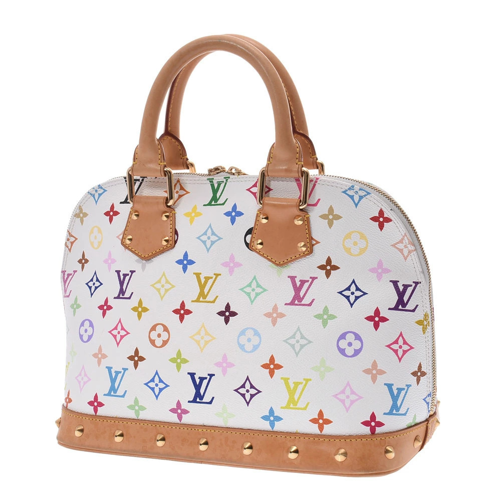 Louis Vuitton White Multicolor Alma Blanc Handbag White